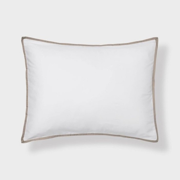 Threshold Hotel Border Frame Bedding Collection Queen White/Birch Border - Picture 3 of 11